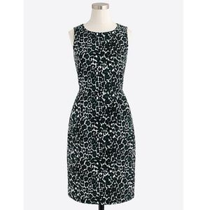 J CREW green animal print sheath dress